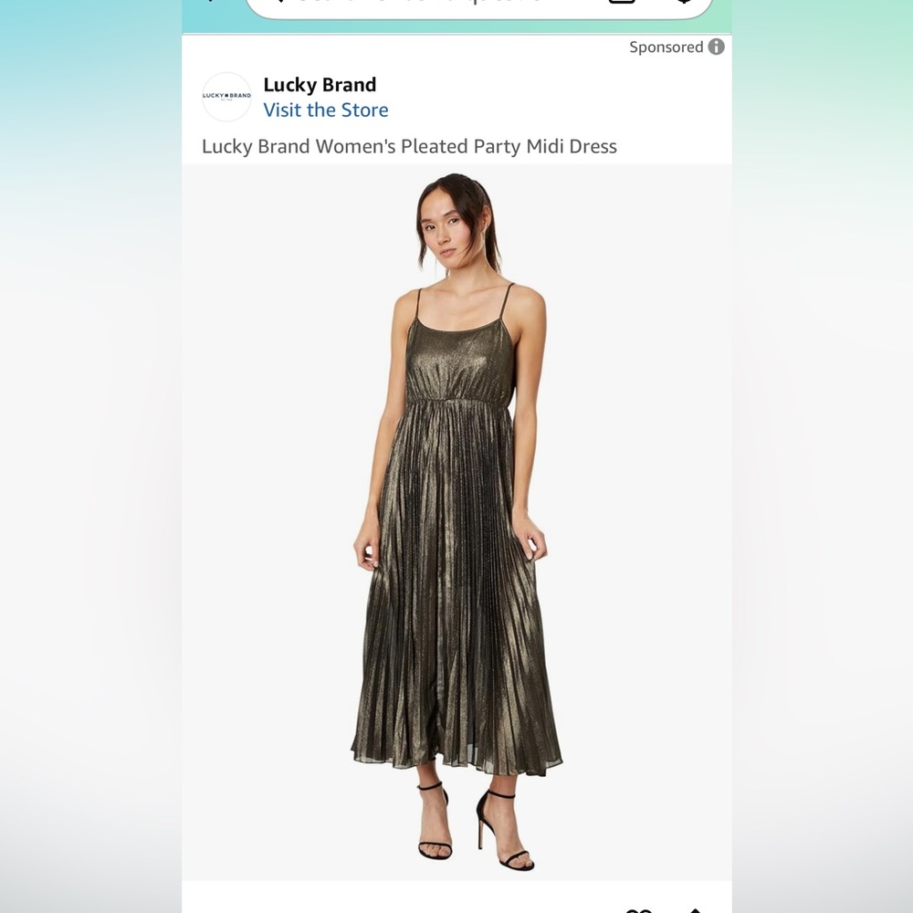 Lucky Brand Metallic Gray Party Midi Maxi Dress XXL